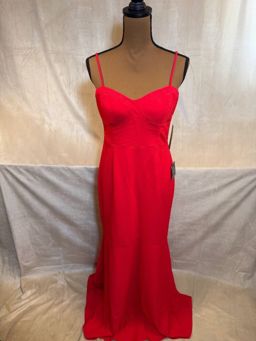 Lulu’s See You Again Red Bustier Mermaid Maxi Dress NWT Size M Formal Evening